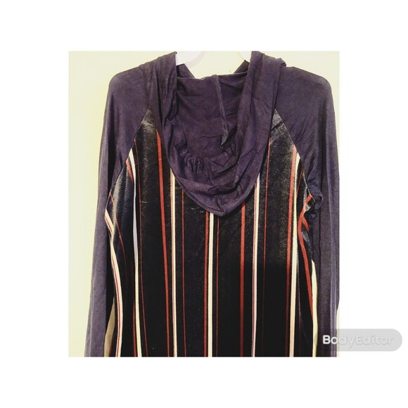 Navy Wine Blue Hoodie Top M - Picture 3 of 7